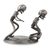 Auto part sculpture, 'Quarterback Snap' - Football Players Recycled Auto Part Metal Sculpture (image 2d) thumbail