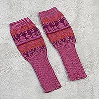 Alpaca blend fingerless mitts,