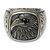 Garnet signet ring, 'Java Eagle' - Eagle Theme Handcrafted Sterling Silver and Garnet Ring (image 2c) thumbail