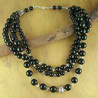 Onyx strand necklace,