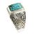 Sterling silver ring, 'Sky Crown' - Unisex Sterling Silver and Reconstituted Turquoise Ring (image 2b) thumbail