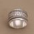 Sterling silver spinner ring, 'Floral Focus' - Wide Sterling Silver Spinner Ring with Floral Motifs (image 2c) thumbail