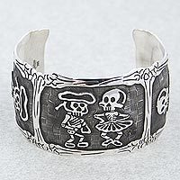 Sterling silver cuff bracelet,