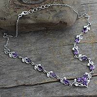 Amethyst Y necklace,