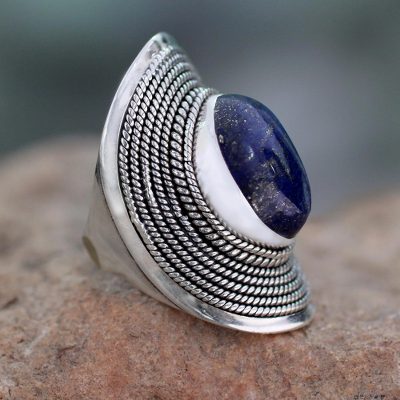 Lapis lazuli cocktail ring, Jaipur Blue