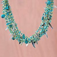 Turquoise and peridot necklace,