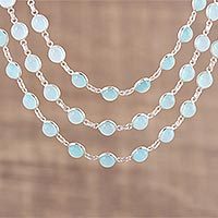 Chalcedony link necklace,