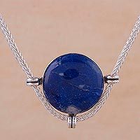 Lapis lazuli pendant necklace,