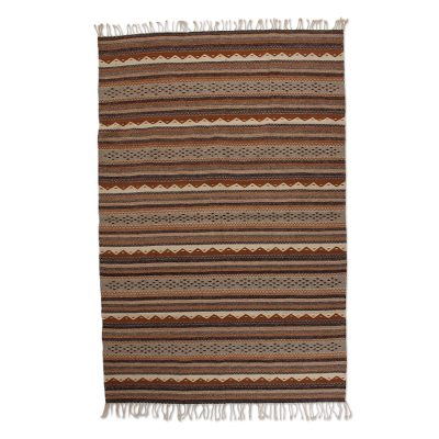 Zapotec wool rug, Gray Sky (5x7.5)
