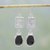 Onyx flower earrings, 'Summer Night' - Hand Made Floral Onyx and Silver Dangle Earrings thumbail