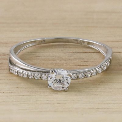 Sterling silver solitaire ring, Cool Sparkle