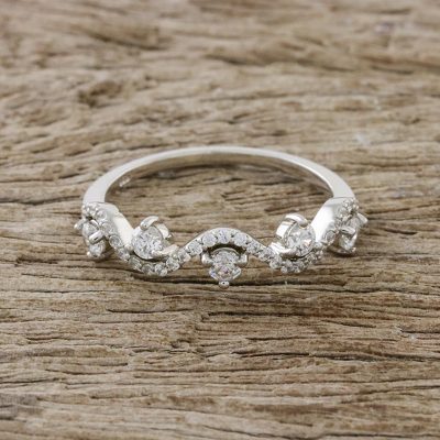 Sterling silver band ring, Innocent Garden