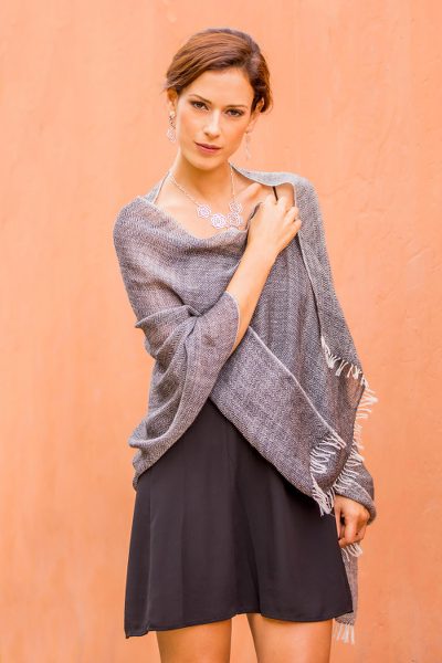 100% baby alpaca shawl, Nighttime Adventure