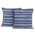 Cotton cushion covers, 'Blue Hmong Charm' (pair) - Set of 2 Blue Striped Hill Tribe Cotton Batik Cushion Covers thumbail