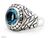 Men's sterling silver ring, 'Blue Ocean' - Men's Sterling Silver and Blue Topaz Ring (image 2a) thumbail