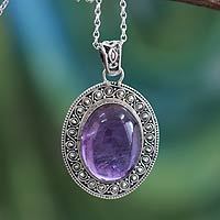 Amethyst pendant necklace,