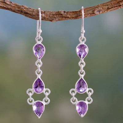Amethyst dangle earrings, Mystic Wonder