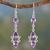 Amethyst dangle earrings, 'Mystic Wonder' - Amethyst and Sterling Silver Indian Earrings thumbail