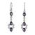 Amethyst dangle earrings, 'Mystic Wonder' - Amethyst and Sterling Silver Indian Earrings (image 2a) thumbail