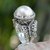 Cultured pearl cocktail ring, 'Butterfly Moon' - Mabe Pearl on Sterling Silver Ring with Butterflies thumbail