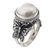 Cultured pearl cocktail ring, 'Butterfly Moon' - Mabe Pearl on Sterling Silver Ring with Butterflies (image 2b) thumbail