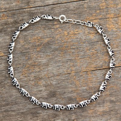 Sterling silver anklet, Elephant Parade