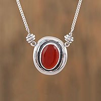 Carnelian pendant necklace,