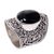 Onyx ring, 'Moonlight in Black' - Hand Made Sterling Silver and Onyx Ring from Indonesia (image 2a) thumbail