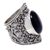 Onyx ring, 'Moonlight in Black' - Hand Made Sterling Silver and Onyx Ring from Indonesia (image 2d) thumbail