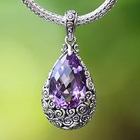 Amethyst pendant necklace,