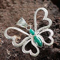 Chrysocolla heart pendant,