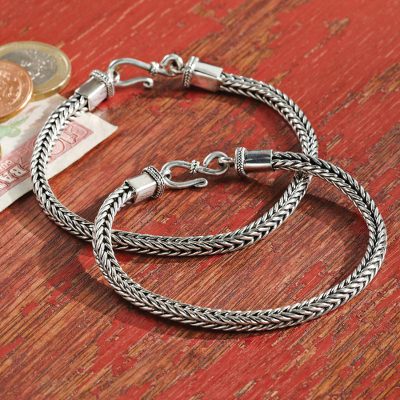 Sterling silver bracelet, Dragon Bone