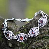 Garnet link bracelet,