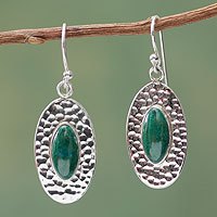 Chrysocolla dangle earrings,