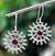 Garnet dangle earrings, 'Radiant Sun' - Sterling Silver Garnet Dangle Earrings (image 2a) thumbail
