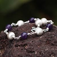 Amethyst beaded bracelet,