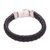 Men's leather braided wristband bracelet, 'Jagaraga Swirl' - Men's Sterling Silver and Braided Black Leather Bracelet (image 2e) thumbail