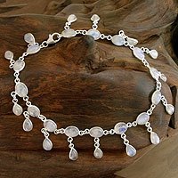 Rainbow moonstone anklet,