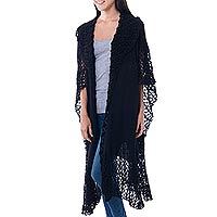 100% alpaca ruana cloak,