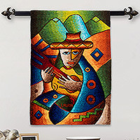 Alpaca blend tapestry, 'Love Serenade' - Alpaca blend tapestry