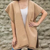 Alpaca blend ruana,