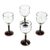 Blown glass goblets, 'Amber Mirage' (set of 4) - Hand Made Blown Glass Wine Glasses (set of 4) (image 2b) thumbail