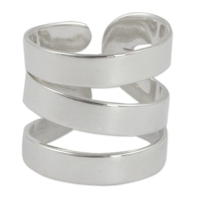 Sterling silver wrap ring, Ribbon Spin