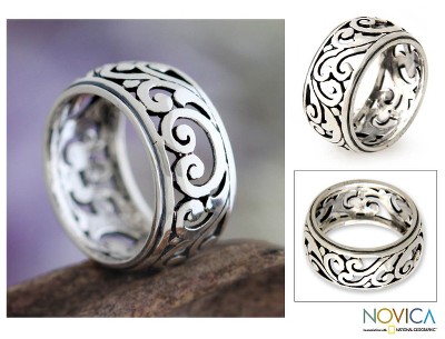Sterling silver band ring, Karangasem Castle