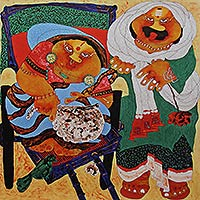 Giclée print, 'Couple' by Shyamal Mukherjee - Limited Edition Collectible Fine Art Print from India