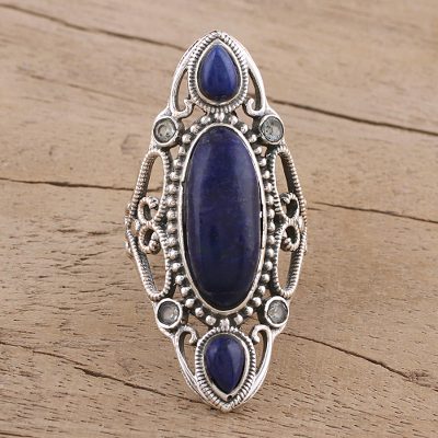Lapis lazuli cocktail ring, Princess of Rajasthan
