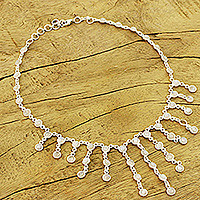 Moonstone waterfall necklace,