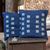 Cotton batik cushion covers, 'Exotic Indigo' (pair) - Cotton batik cushion covers (Pair) thumbail