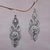 Sterling silver dangle earrings, 'Crowned Majesty' - Ornate 925 Sterling Silver Dangle Earrings from Indonesia thumbail