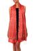 Silk batik shawl, 'Romantic Sunset' - Balinese Hand-Stamped Batik Orange Silk Shawl (image 2b) thumbail
